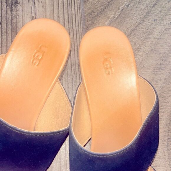 UGG black suede leather 2.5” wedge sandals - Picture 5 of 5